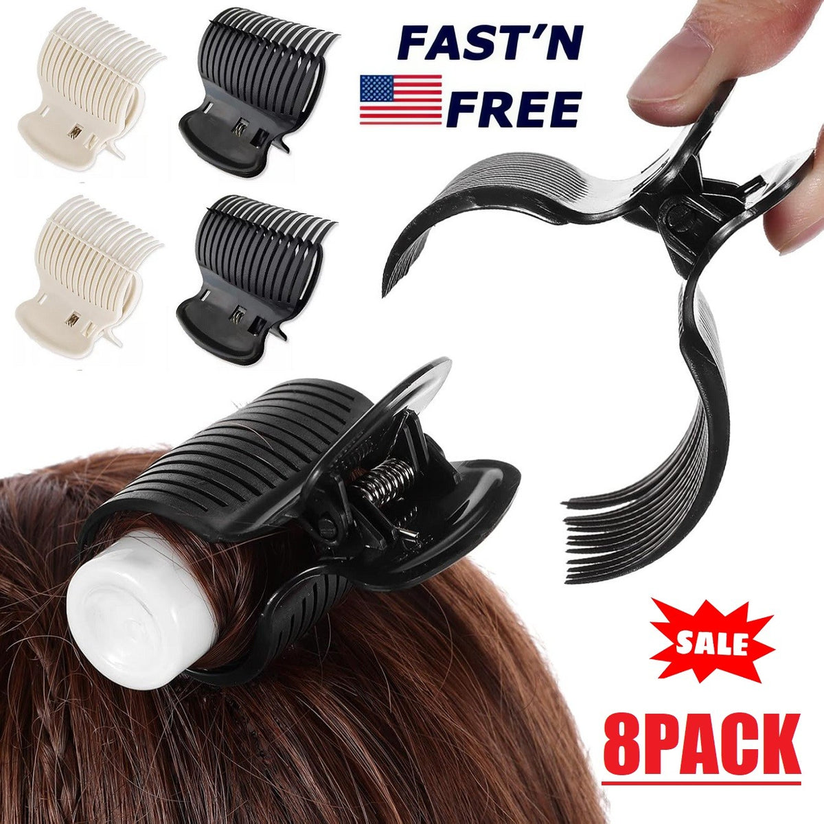 Hot Roller Clips Hair Curler Claw Clips Replacement Set for Women