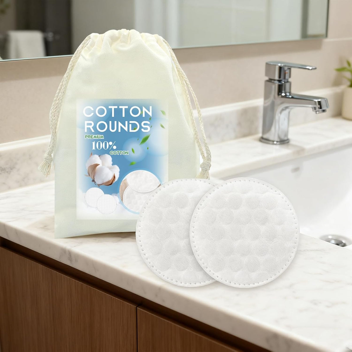 Cotton Rounds for Face Makeup Remover Pads 500 Count Hypoallergenic