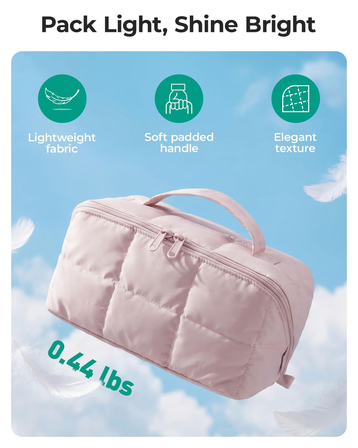 Water-Resistant Travel Toiletry Bag with Flat-Open Design & Spacious Storage