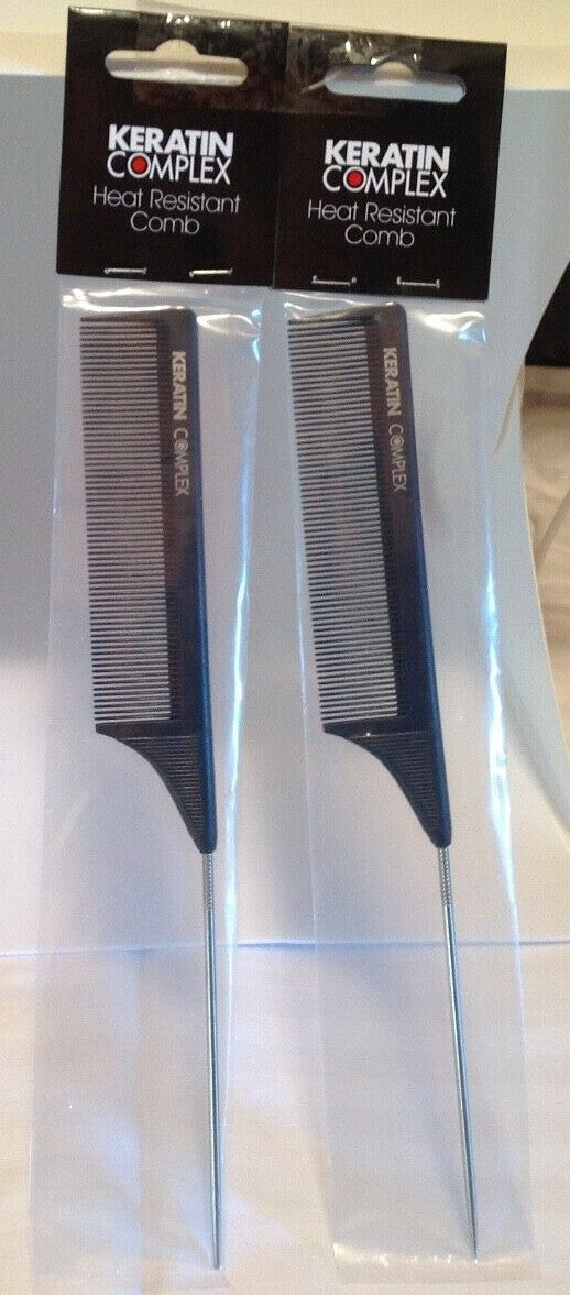 Heat Resistant Metal Tail Comb - 9.25 Inch Hair Styling Tool - Lot of 2