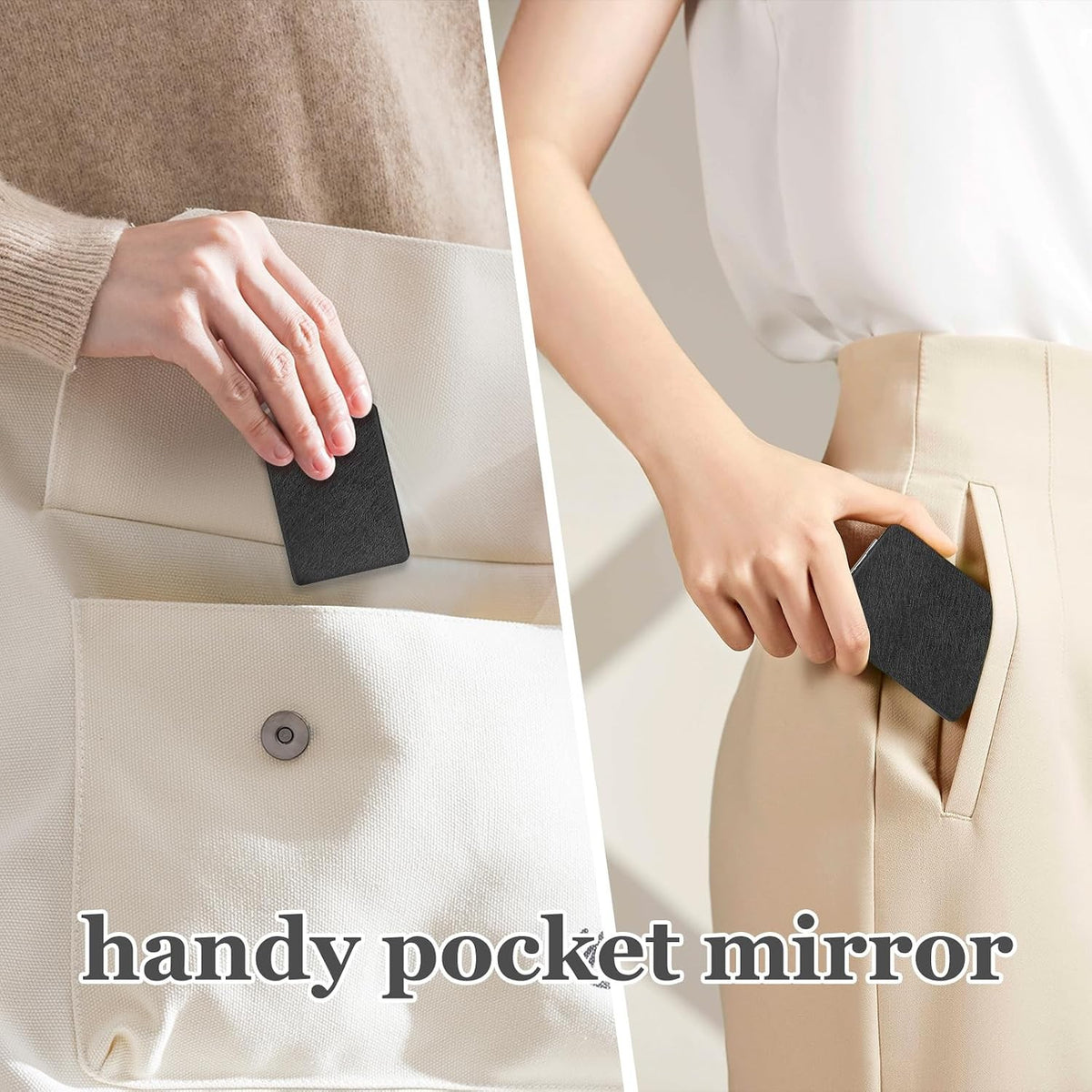 Travel Makeup Mirror Set 2-Pack - Compact Dual-Sided Folding Design