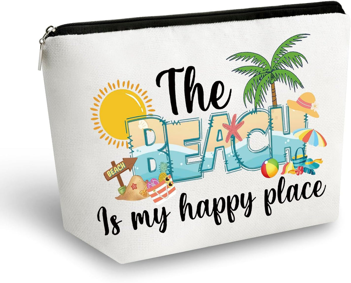 Beach Cosmetic Bag for Women Summer Vacation Essentials - Ocean Themed Gift