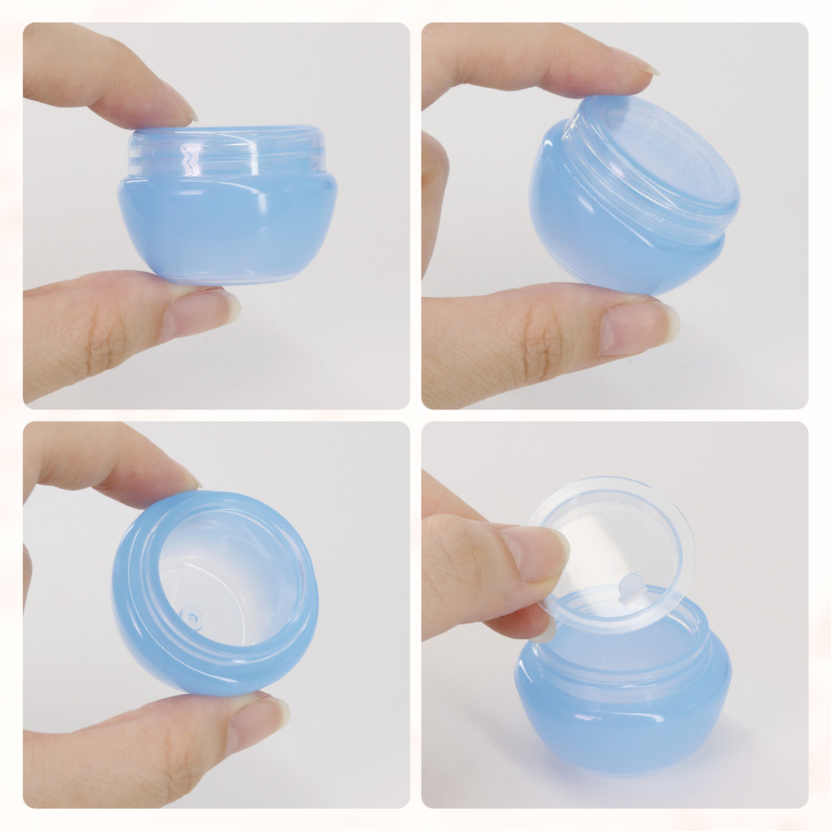 72 Pack Blue Cosmetic Sample Jars 10g/10ml with Inner Liners - Reusable