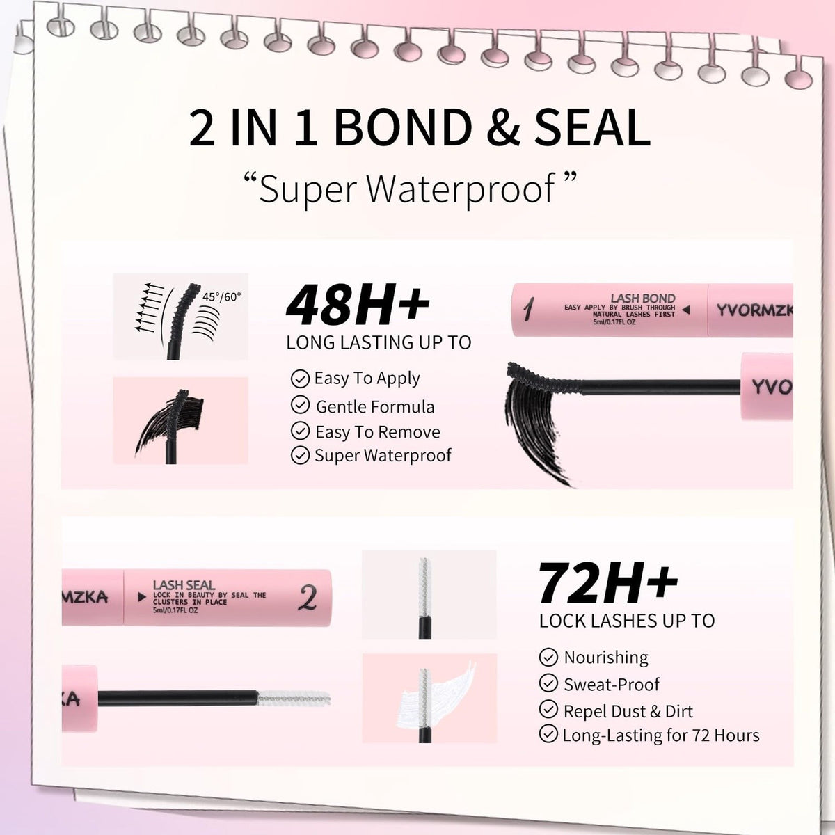 120Pcs Manga Lash Clusters Kit with Tweezers & Glue - Natural Wispy Fake Eyelashes