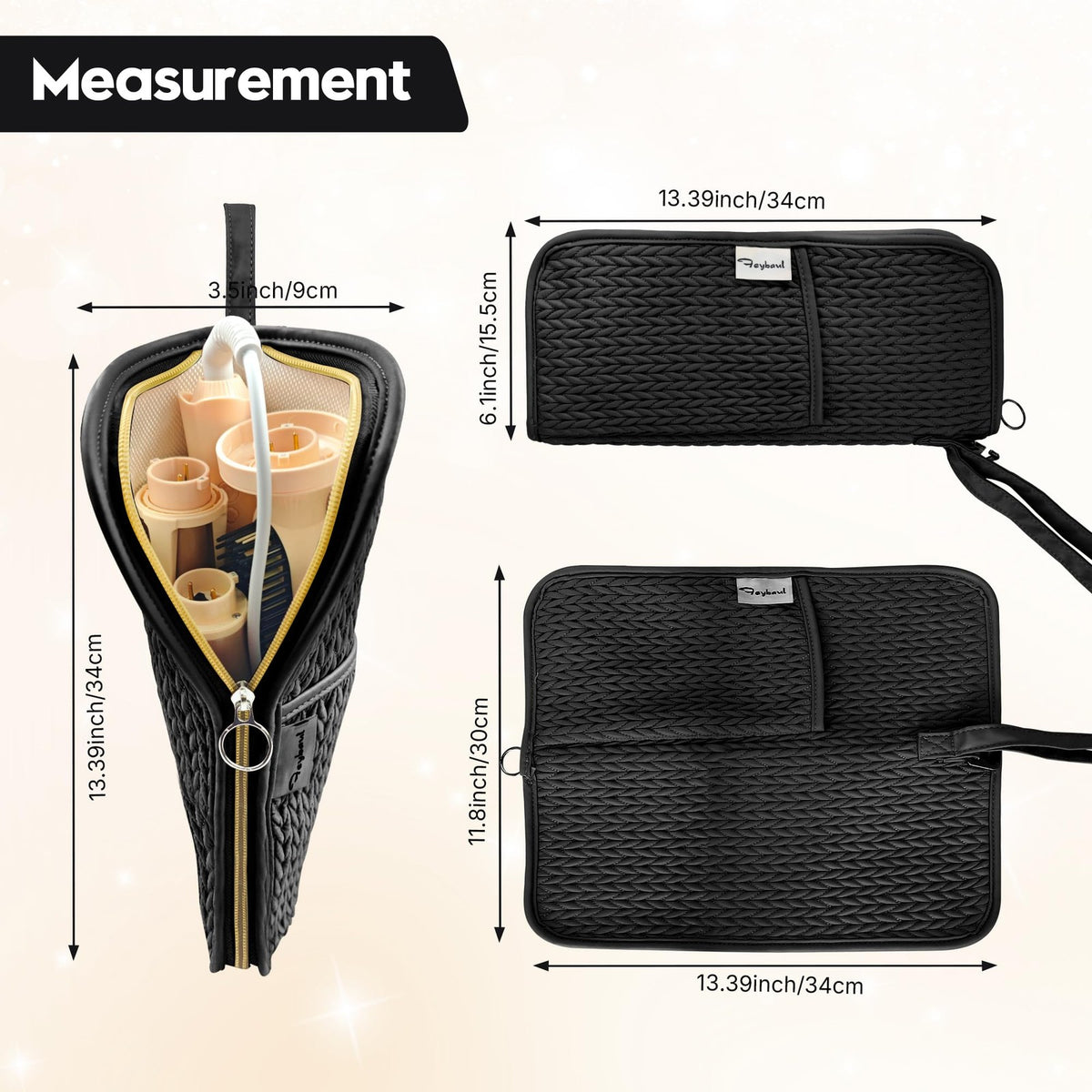 Heat-Resistant Travel Hair Tool Organizer Bag for Curling Iron & Flat Iron