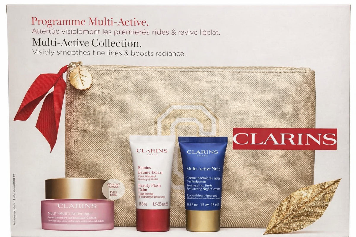 Clarins Multi-Active Skincare Set with Day, Night & Balms, 80ml