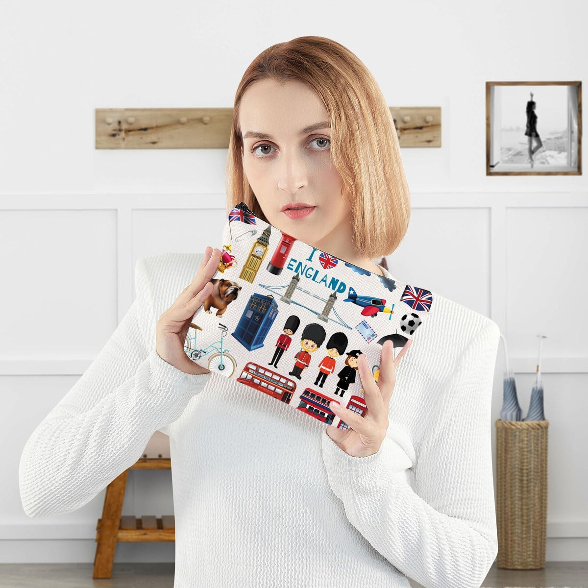 Travel Cosmetic Bag Waterproof Canvas Makeup Organizer for UK Trips