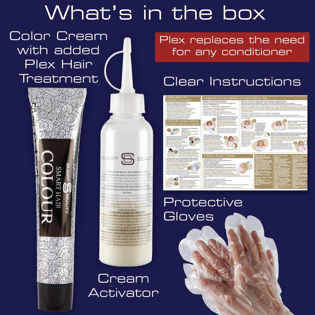 Blue Black Permanent Hair Dye Kit with Vegan Formula - 4.1oz
