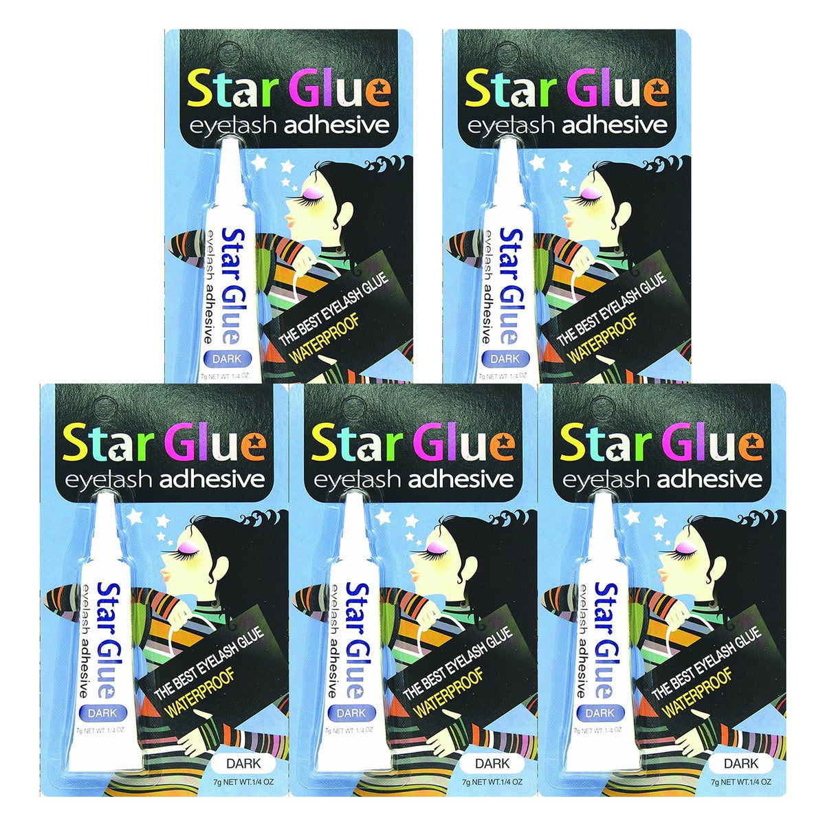 Dark Waterproof Eyelash Adhesive 10 Pcs for False Lashes & Eye Makeup