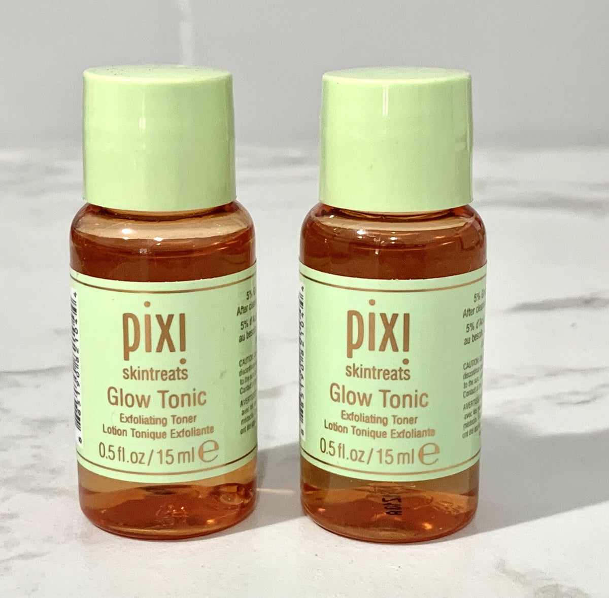 Pixi Glow Tonic Exfoliating Toner Travel Size 0.5 oz - 2 Pack