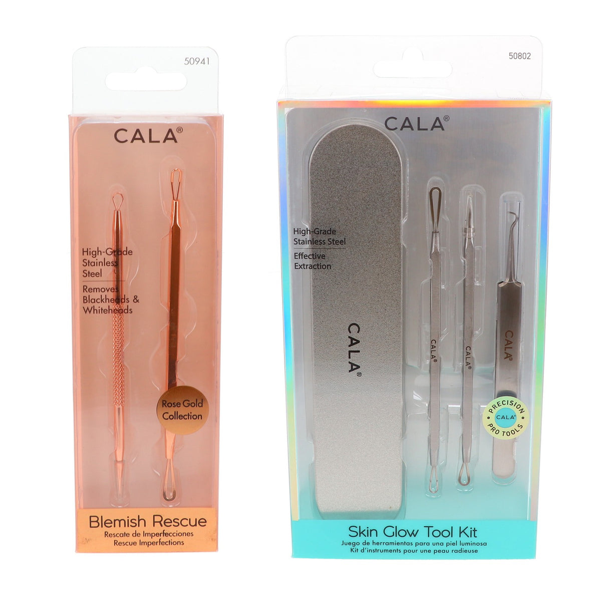 Rose Gold Blemish Extraction & Skin Glow Tool Kit - Acne & Blackhead Removal Set