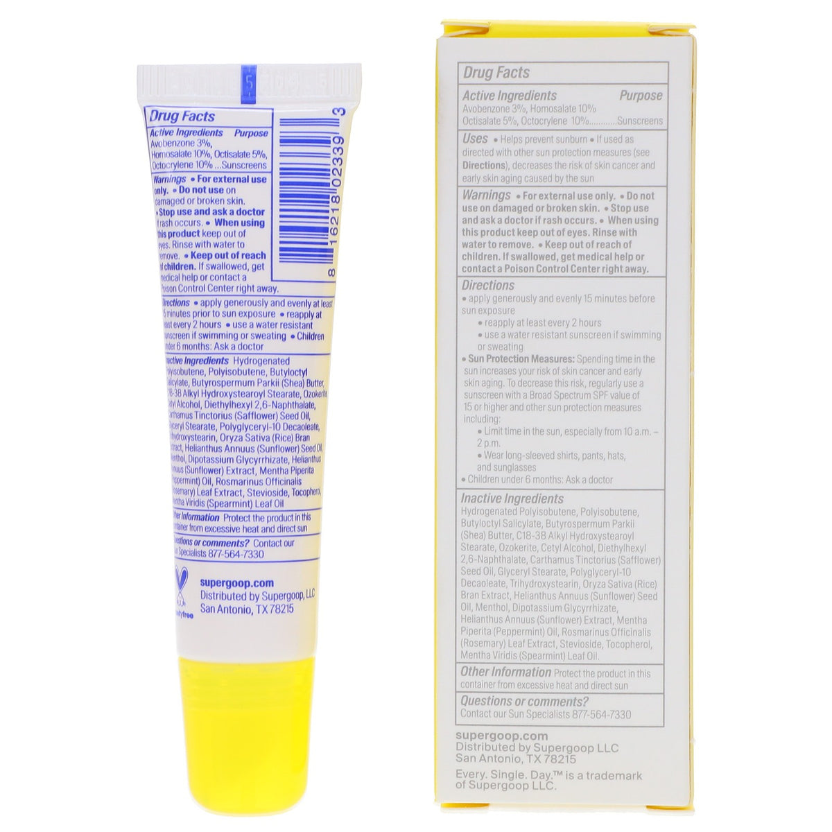 Lip Balm with SPF 30 Mint Flavor - Hydrating Sun Protection 0.5 oz