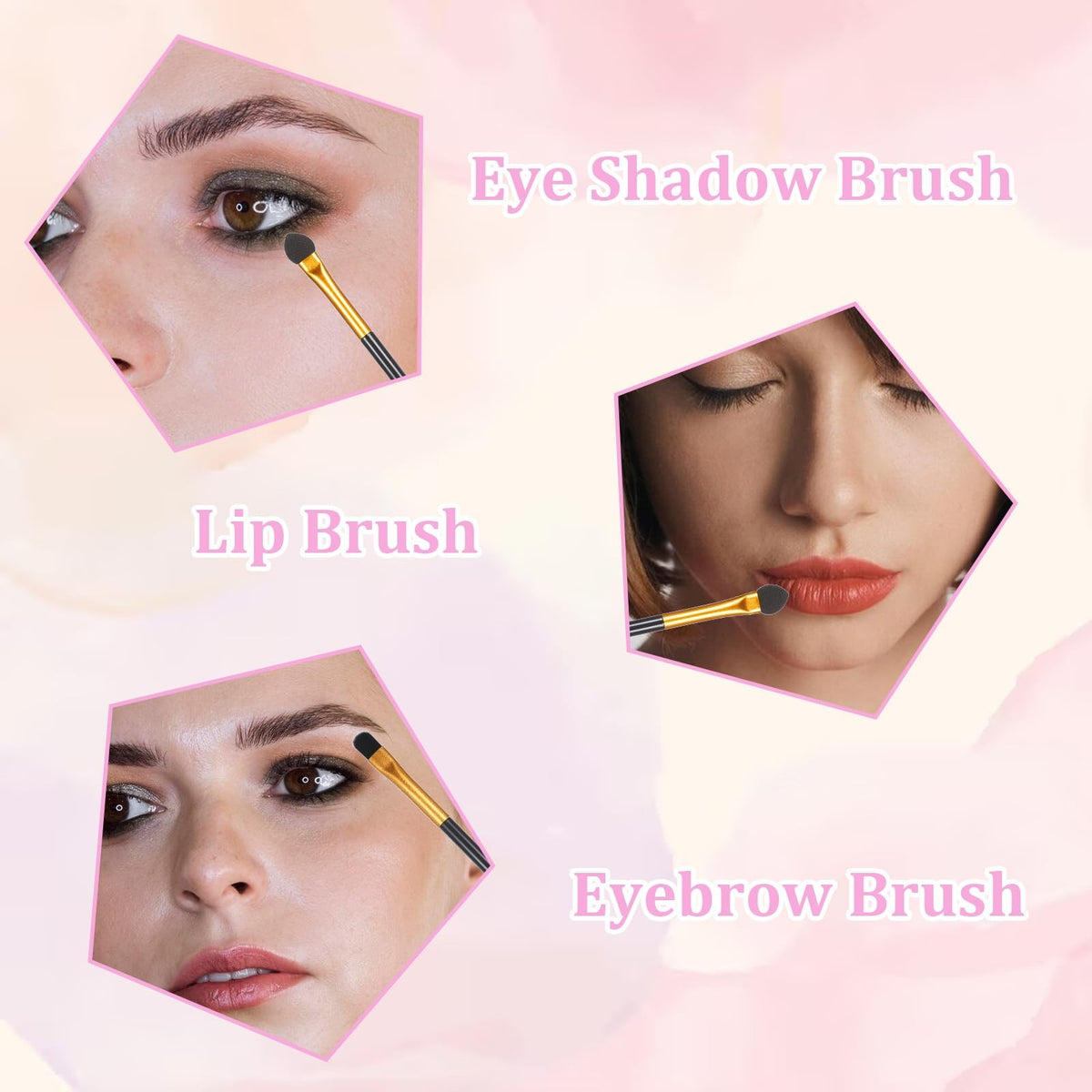 24PCS Double-Ended Eyeshadow Brush Set with Sponge & Concealer Applicator