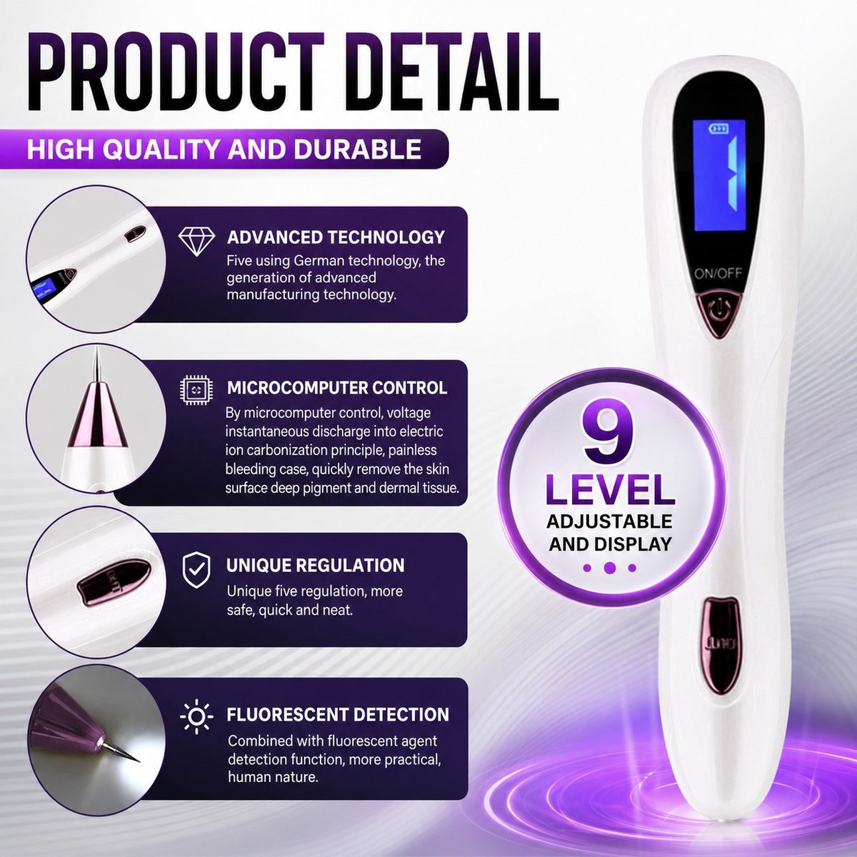 Laser Plasma Pen for Skin Tag Mole Wart Removal Anti-Aging Dark Spot Therapy