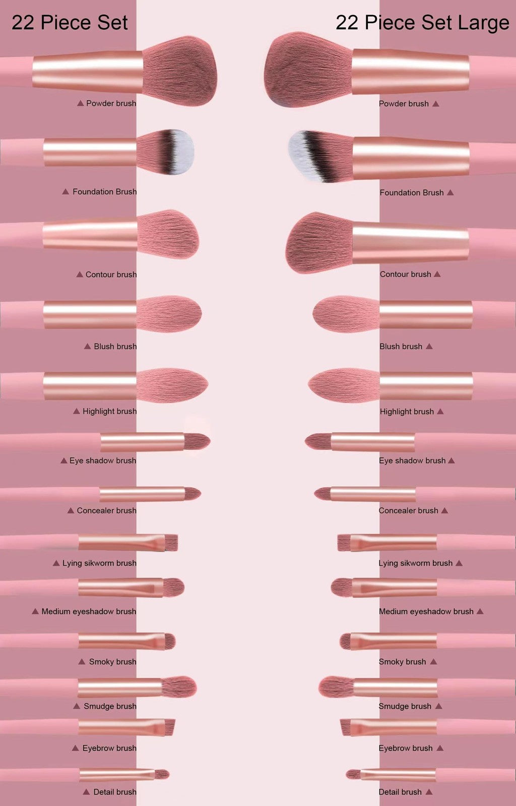 Makeup Brush Set 22 Pcs with Storage Bag - Soft Synthetic Bristles
