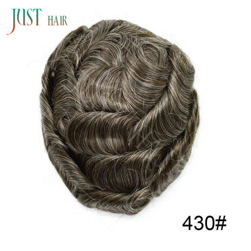 Men's Human Hair Toupee Replacement System - Ultra Thin Skin Hairpiece