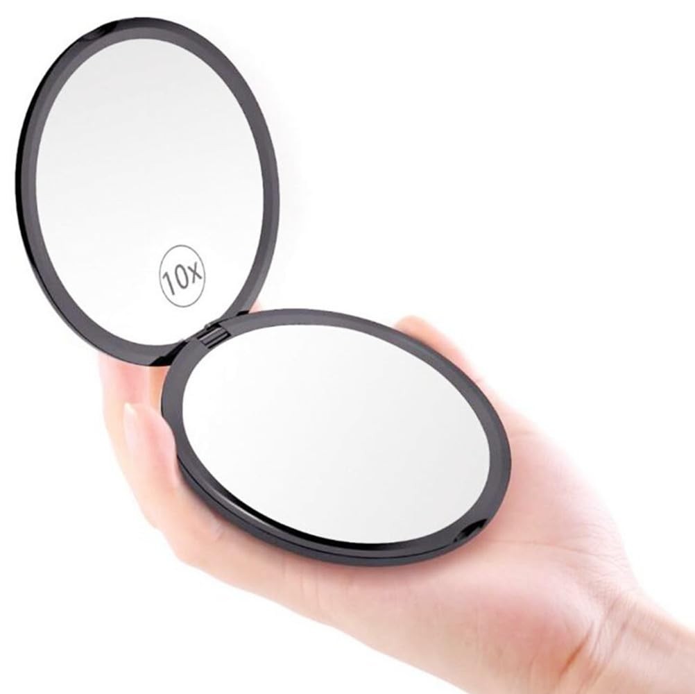 Magnifying Compact Mirror for Purse - 1x/10x Foldable Travel Makeup Mirror