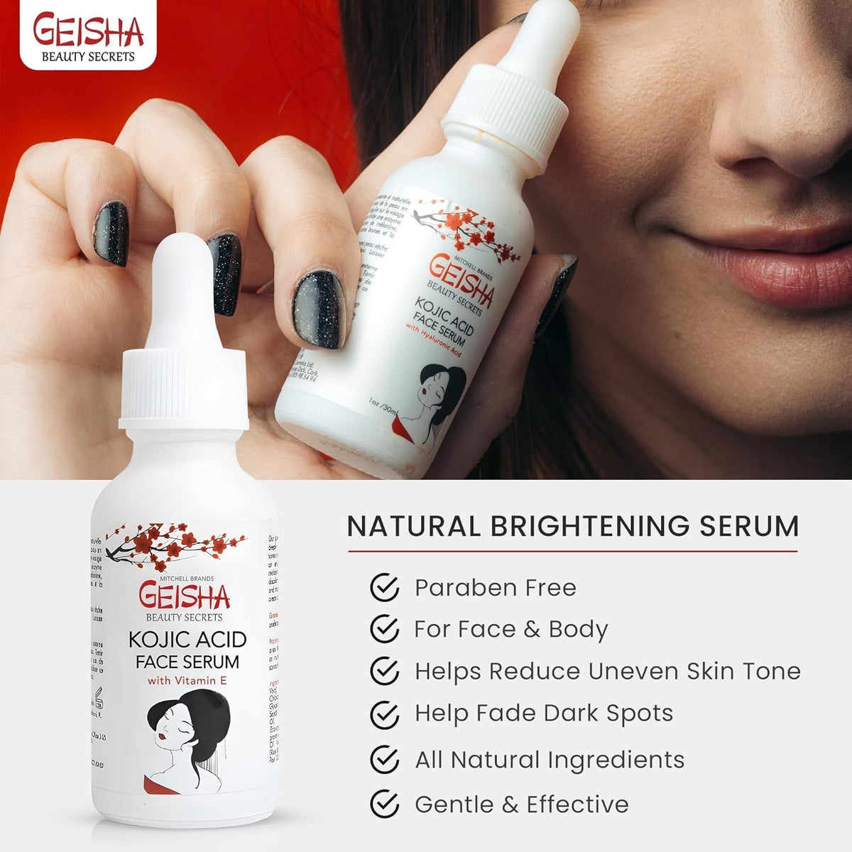 Kojic Acid Face Brightening Serum - 1 oz for Glowing & Even Skin Tone
