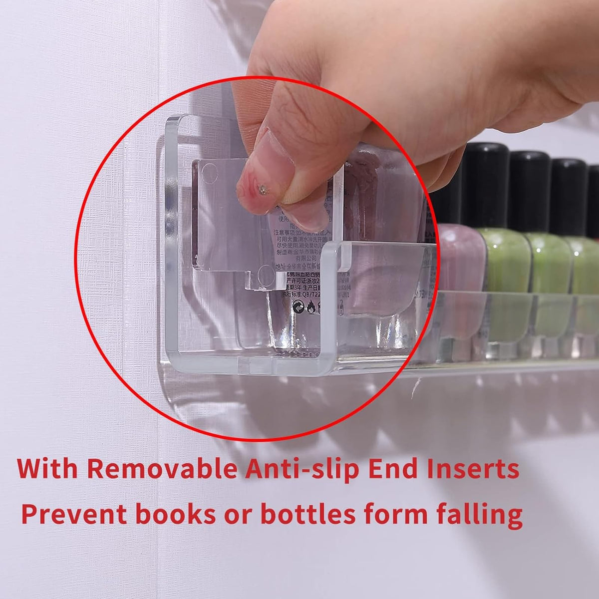 15 Inch Wall Mount Nail Polish Rack Holds 48 Bottles Acrylic Salon Organizer
