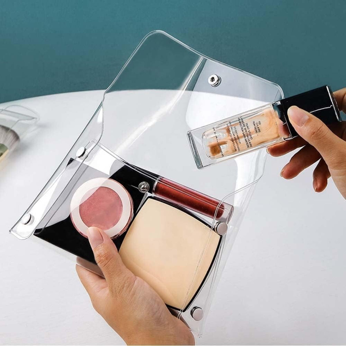 Mini Clear PVC Makeup Bag – Small Cosmetic Organizer for Travel & Bathroom