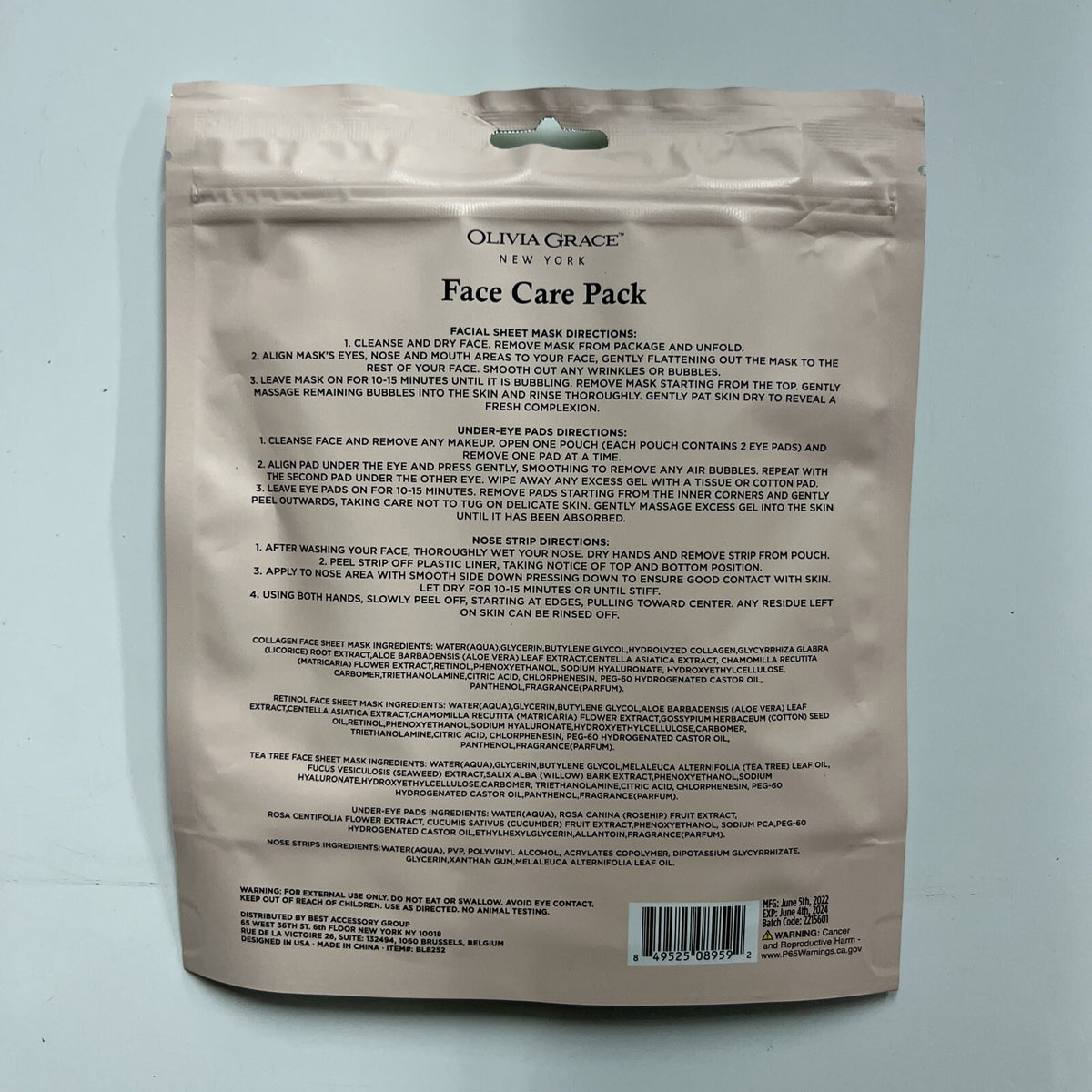 Anti-Aging Face Mask & Eye Pads Set - 9 Piece
