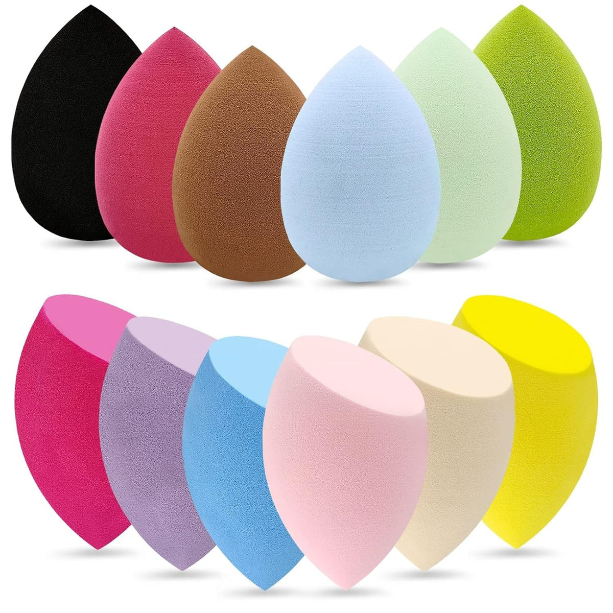 Professional Latex-Free Makeup Sponges - Teardrop & Beveled Shapes Set