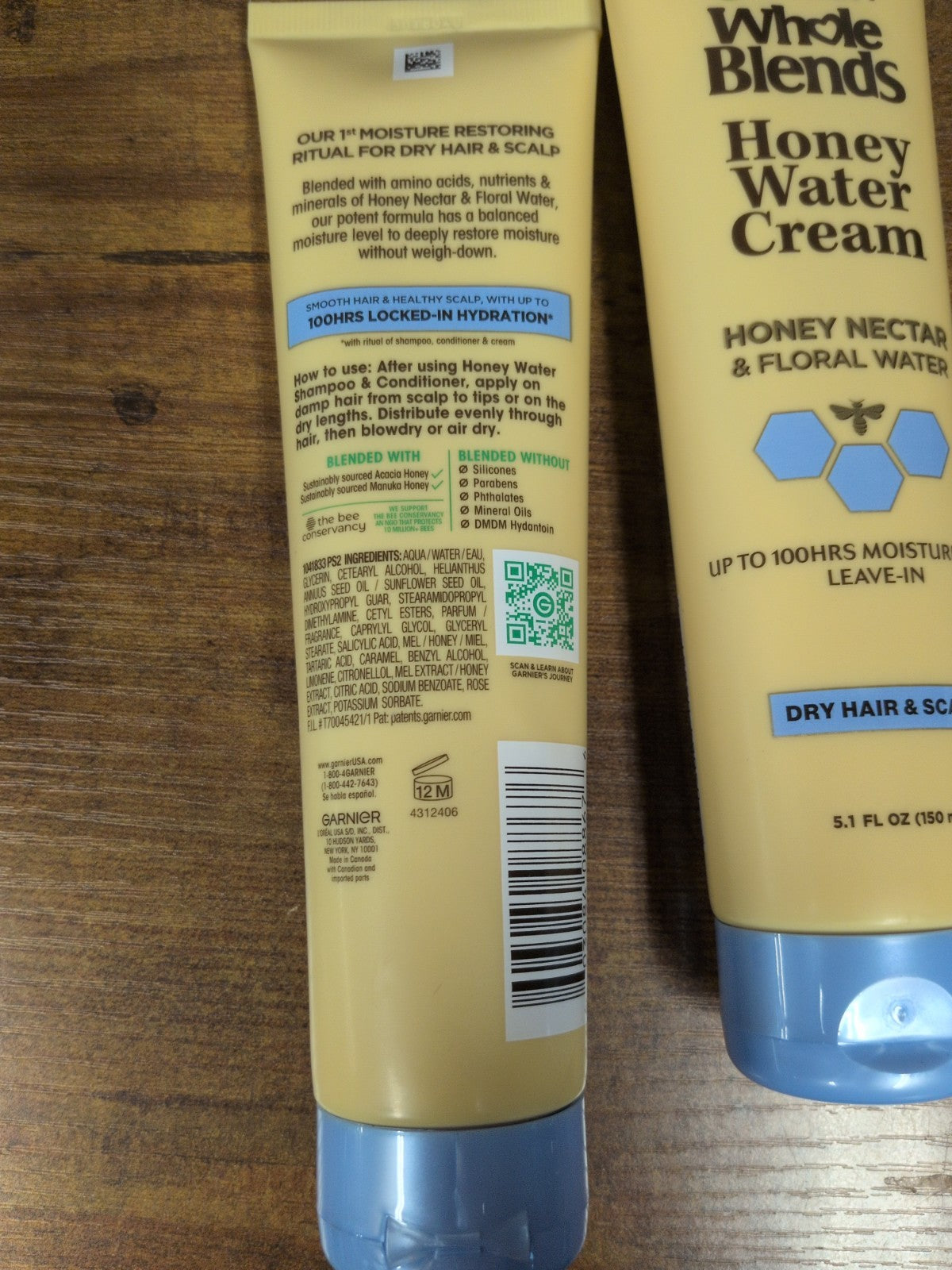 Garnier Whole Blends Honey Water Cream Leave-In Hair Treatment 3 Pack - Dry Scalp Care