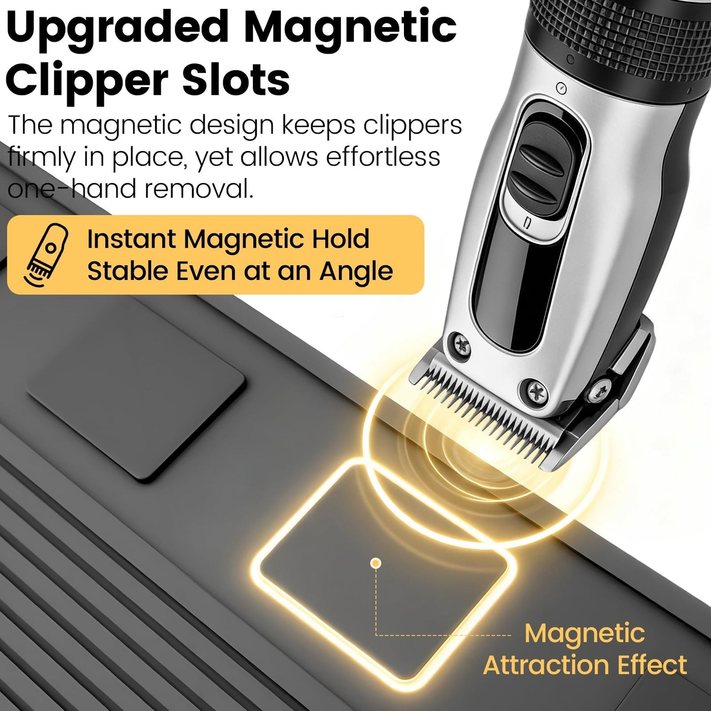 Magnetic Barber Mat for Clippers and Tools - 17.7 x 11.8 Inch, Black
