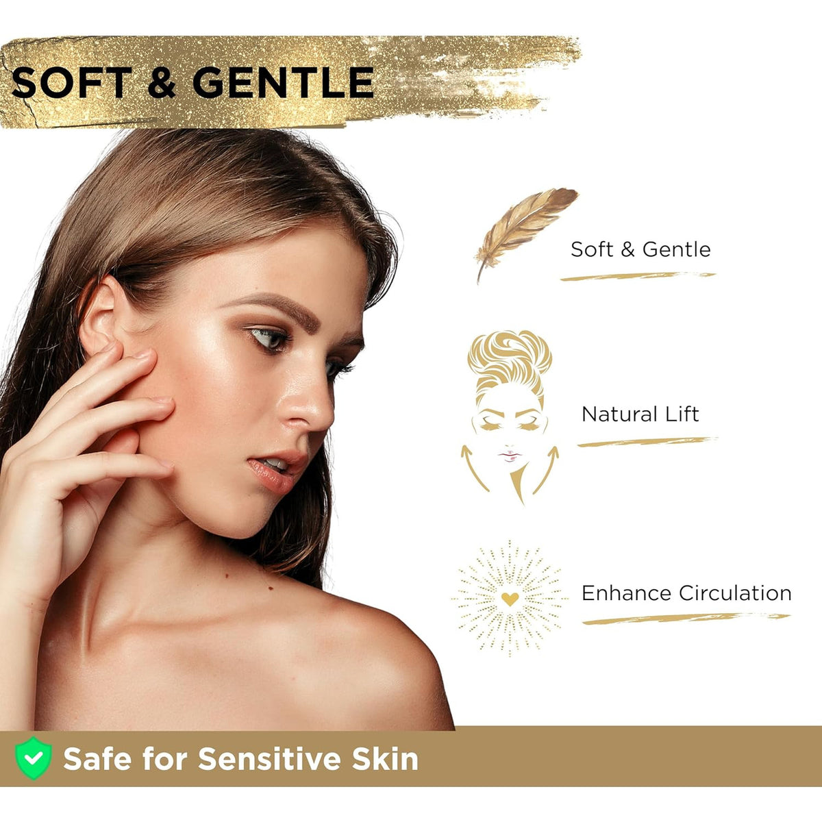 Lymphatic Contour Brush for Face and Neck - Facial Sculpting Tool for Lymphatic Drainage