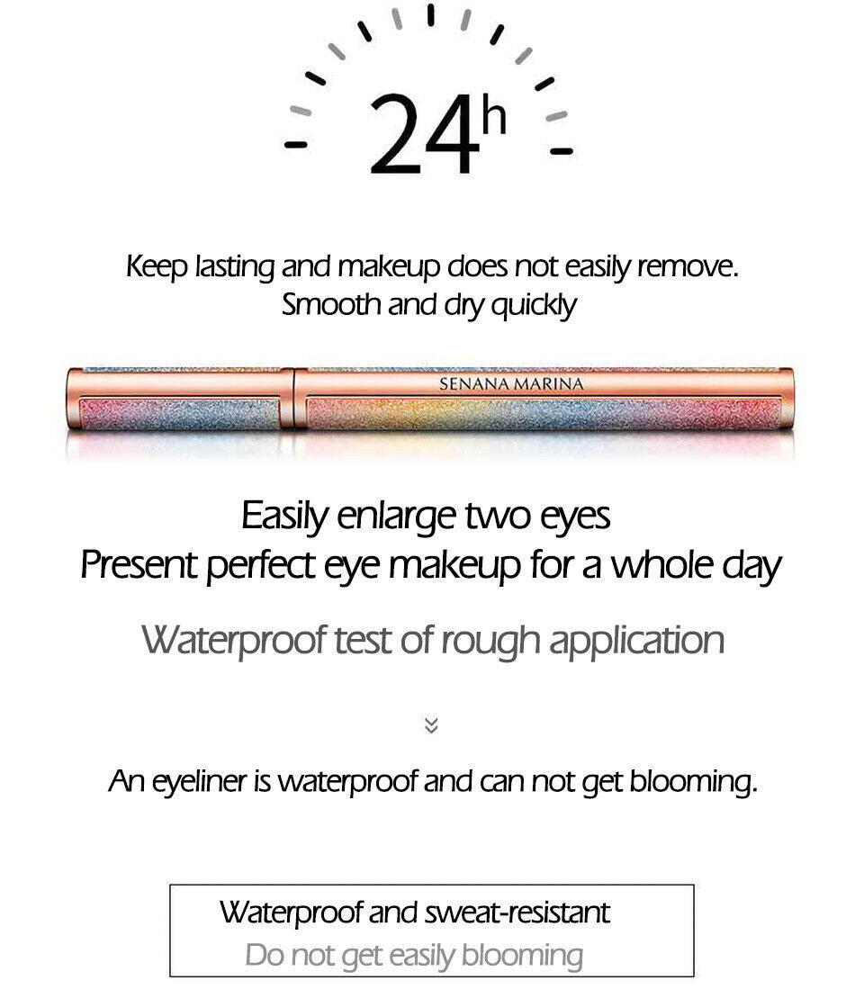 3 Pack Waterproof 4D Starry Sky Liquid Eyeliner Long Lasting Black