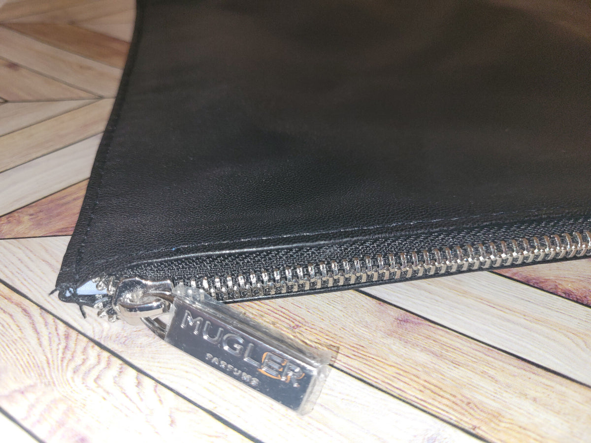Women’s Faux Leather Makeup Pouch - Black Mugler Parfum Gift with Purchase