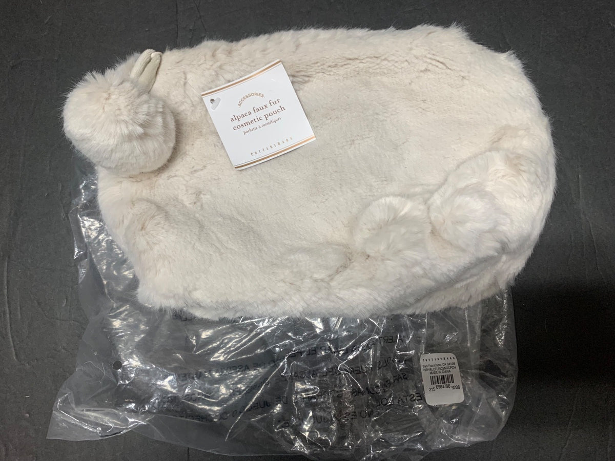 Alpaca Faux Fur Cosmetic Pouch - Plush Makeup Bag, Pottery Barn