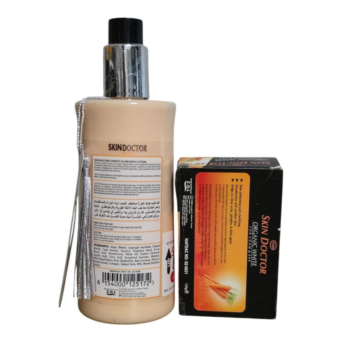 Skin Doctor Carrot Glow Body Lotion 400ml & Soap Set for Brightening