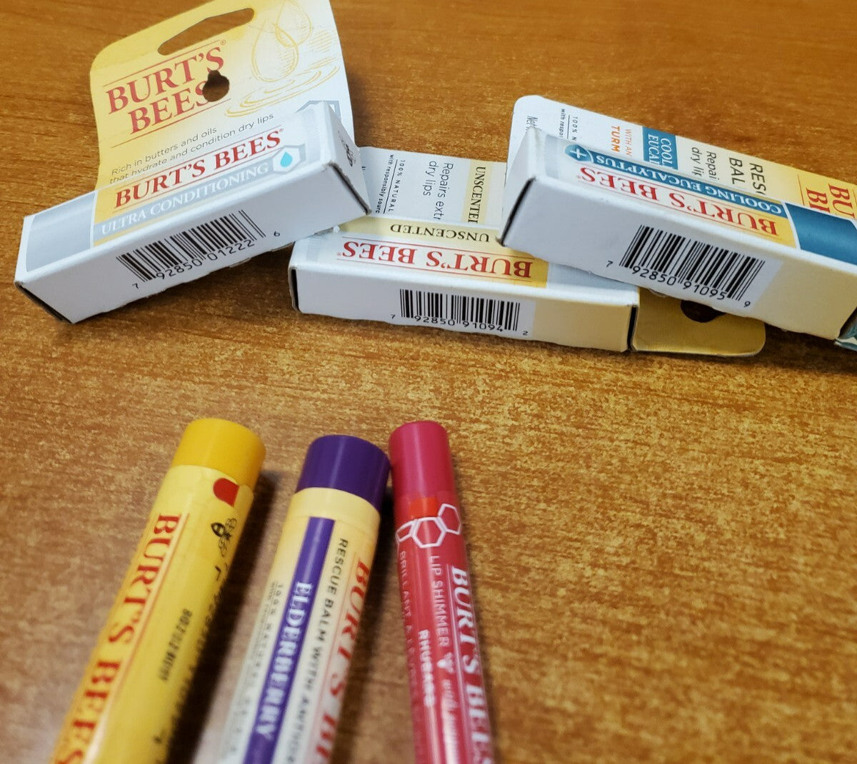 6 Pack Burt's Bees Beeswax Lip Balm Tubes Assorted Flavors