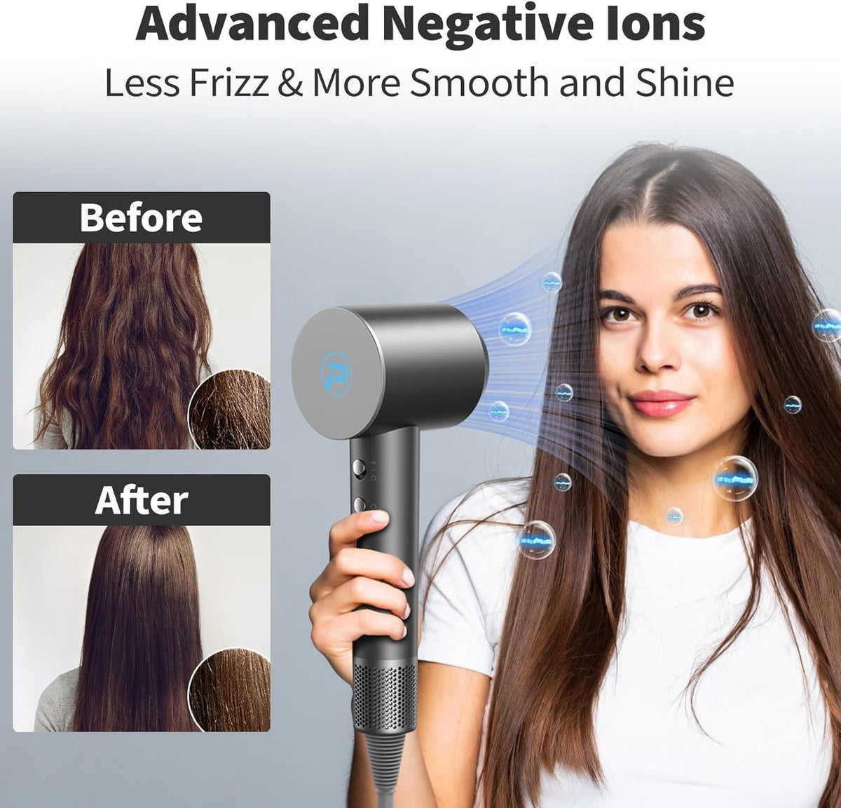 Professional Ionic Hair Dryer 110,000 RPM with Diffuser - 8 Modes