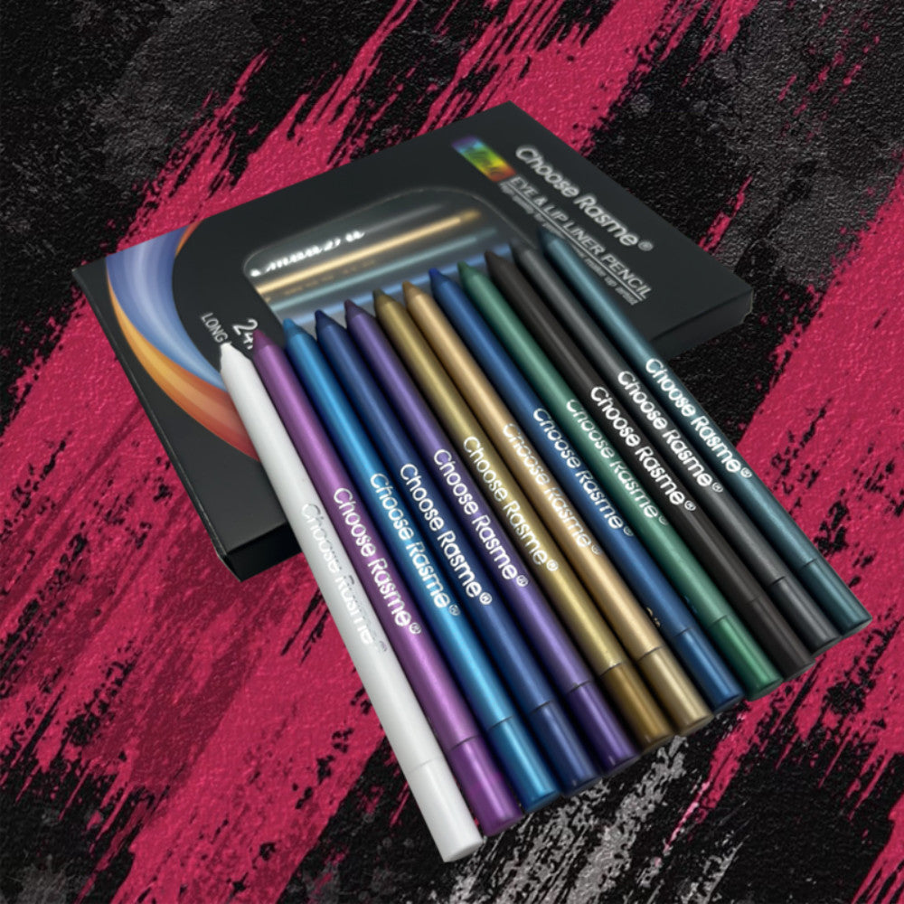 Waterproof Shimmer Eyeliner Pen Set - 12 Color Multi-Color Makeup Styli