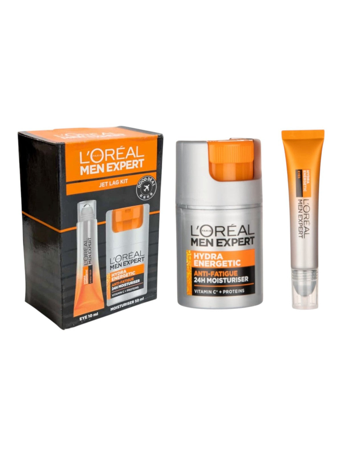 Men's Travel Skincare Set - Hydrating Moisturizer & Eye Roll-On for Fatigue Relief