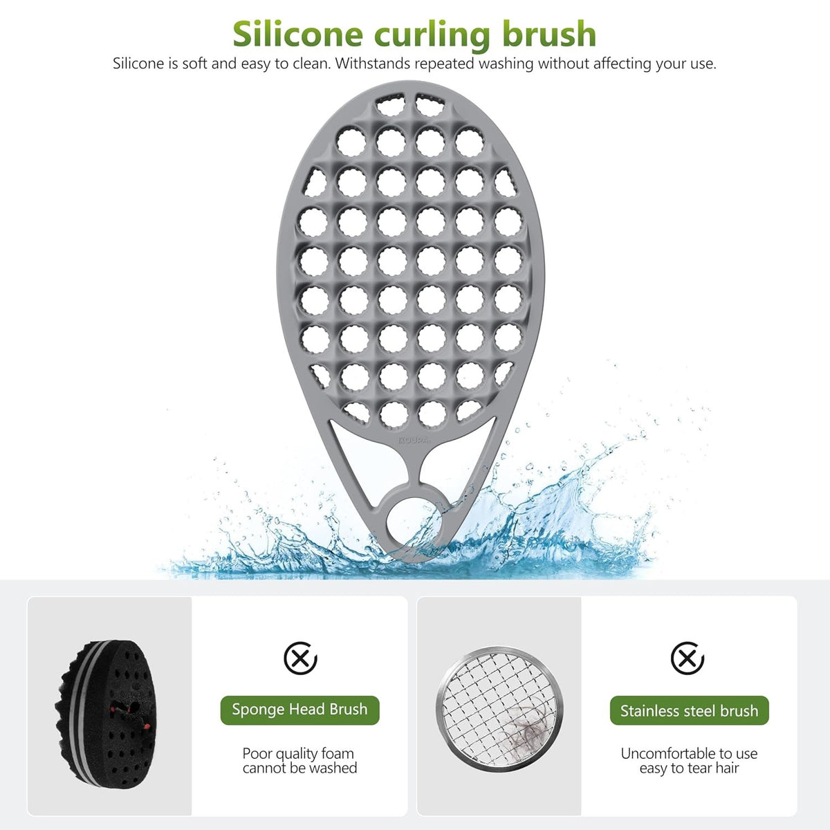 Silicone Curly Hair Brush - Twist Curl Styling Comb for Fast, Easy Hair Styling