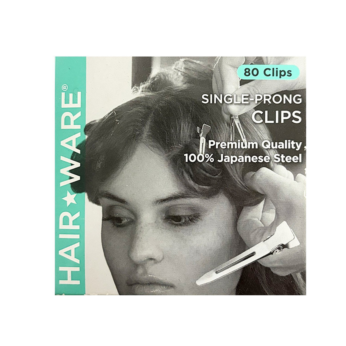 Hair Ware Single-Prong Clips 100% Japoanese Steel Box Of 80pc