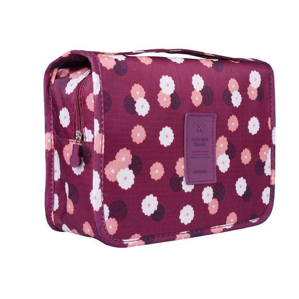 Travel Cosmetic Organizer Bag with Multiple Compartments and Water-Resistant Oxford Fabric
