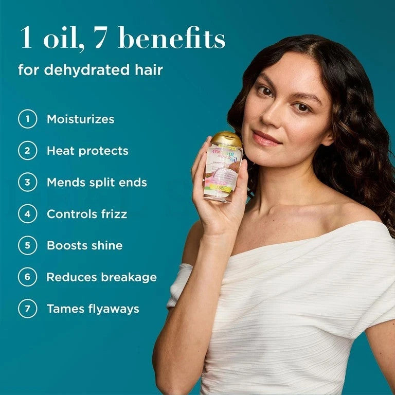 Coconut Hair Oil Treatment for Damaged Hair - 3.3oz, Lot of 3