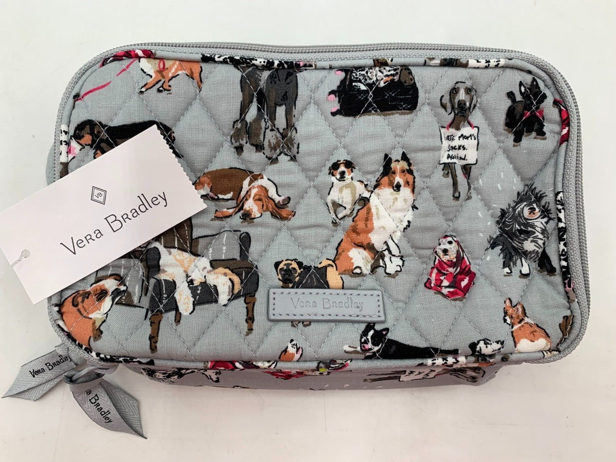 Refillable Makeup Case with Dog Show Print - Compact Cosmetic Organizer