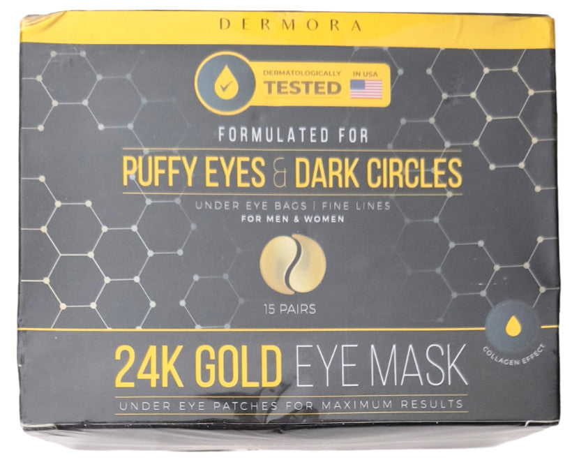 Golden-Glow Under Eye Patches - Rejuvenating Hydrating Treatment for Bags & Fine Lines, 20 Pairs