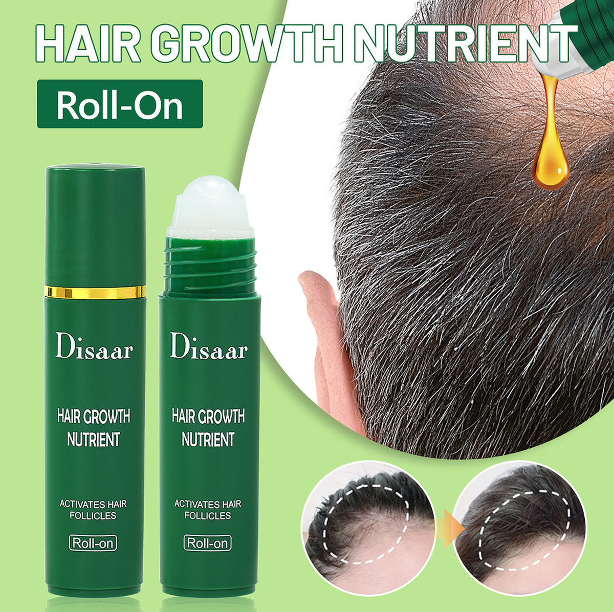 Hair Growth Oil with Ginseng & Castor Oil - 20ml Nourishing Hair Treatment