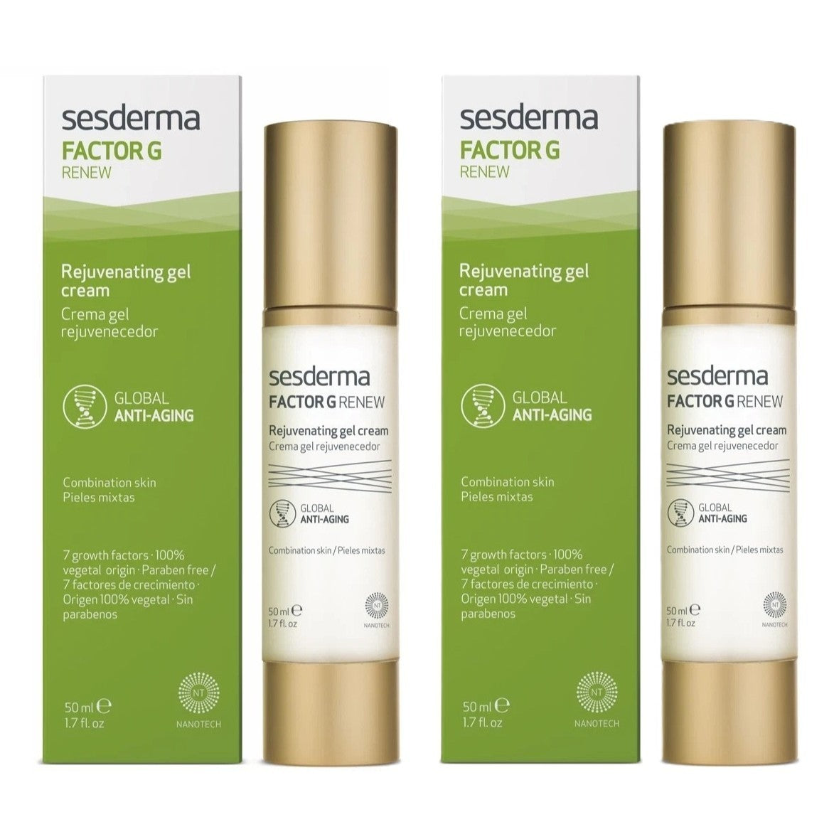 2 Pack Rejuvenating Anti-Aging Gel Cream with Collagen Boost, 50ml
