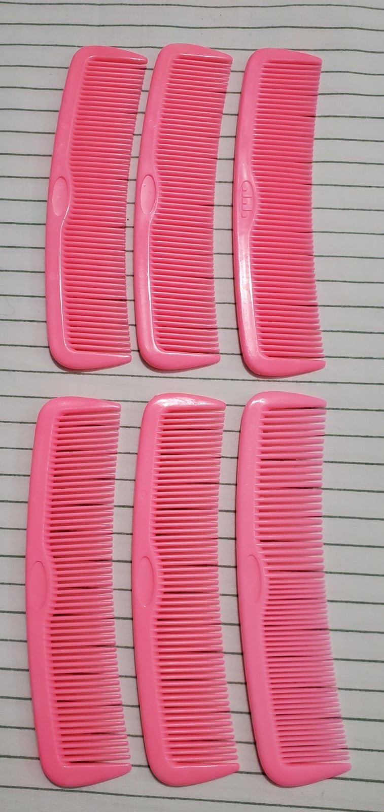 Vintage Pink Hair Combs Set of 6 - Unbreakable 5-Inch Hair Accessories