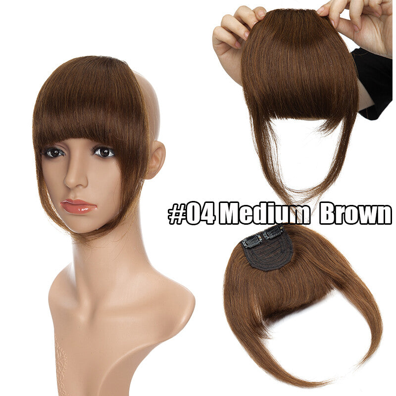 Women Remy Clip-In Hair Extensions Bangs Front Top Piece - Blonde & Dark Colors