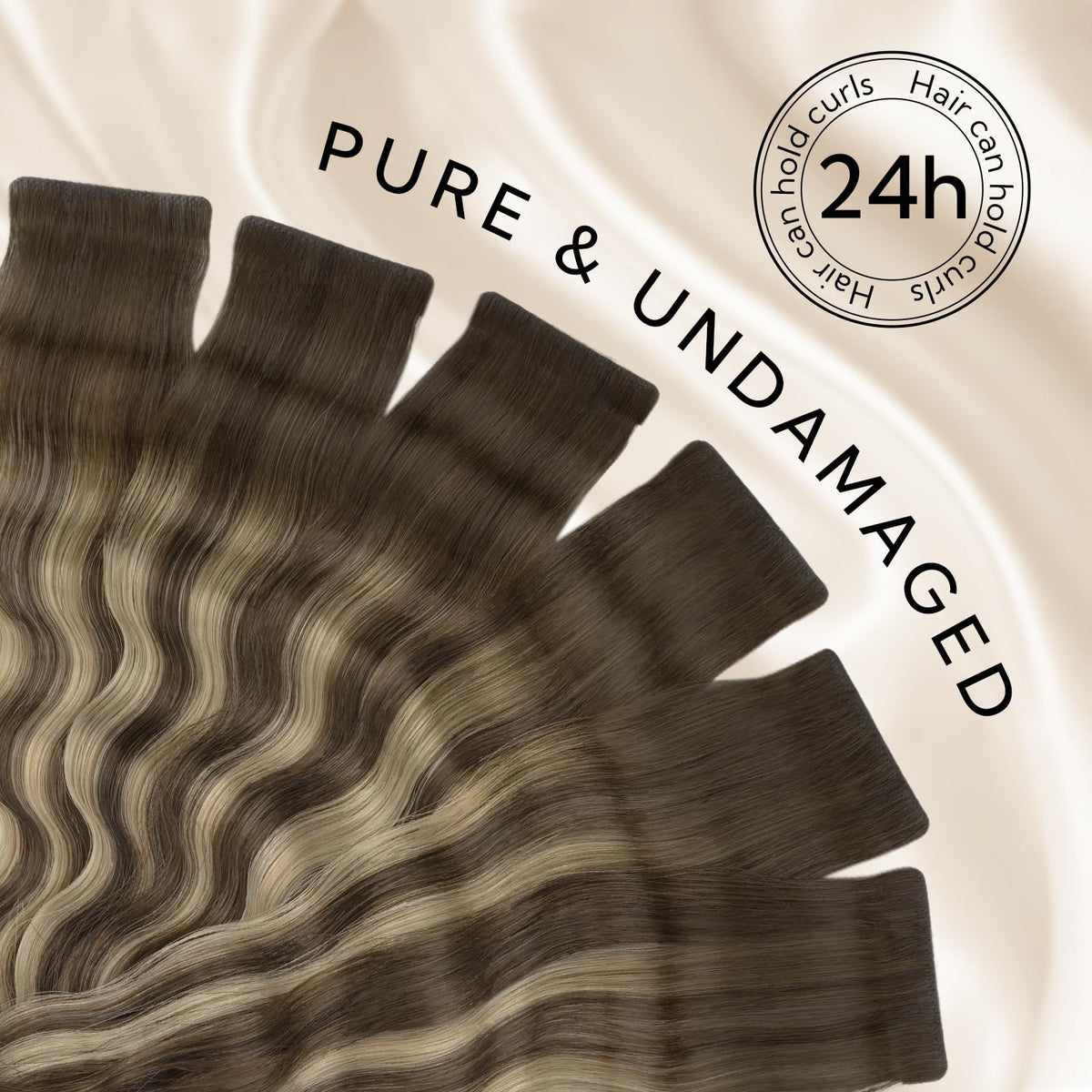 Human Hair Extensions Tape-In 16 Inch - Chocolate Brown Honey Blonde