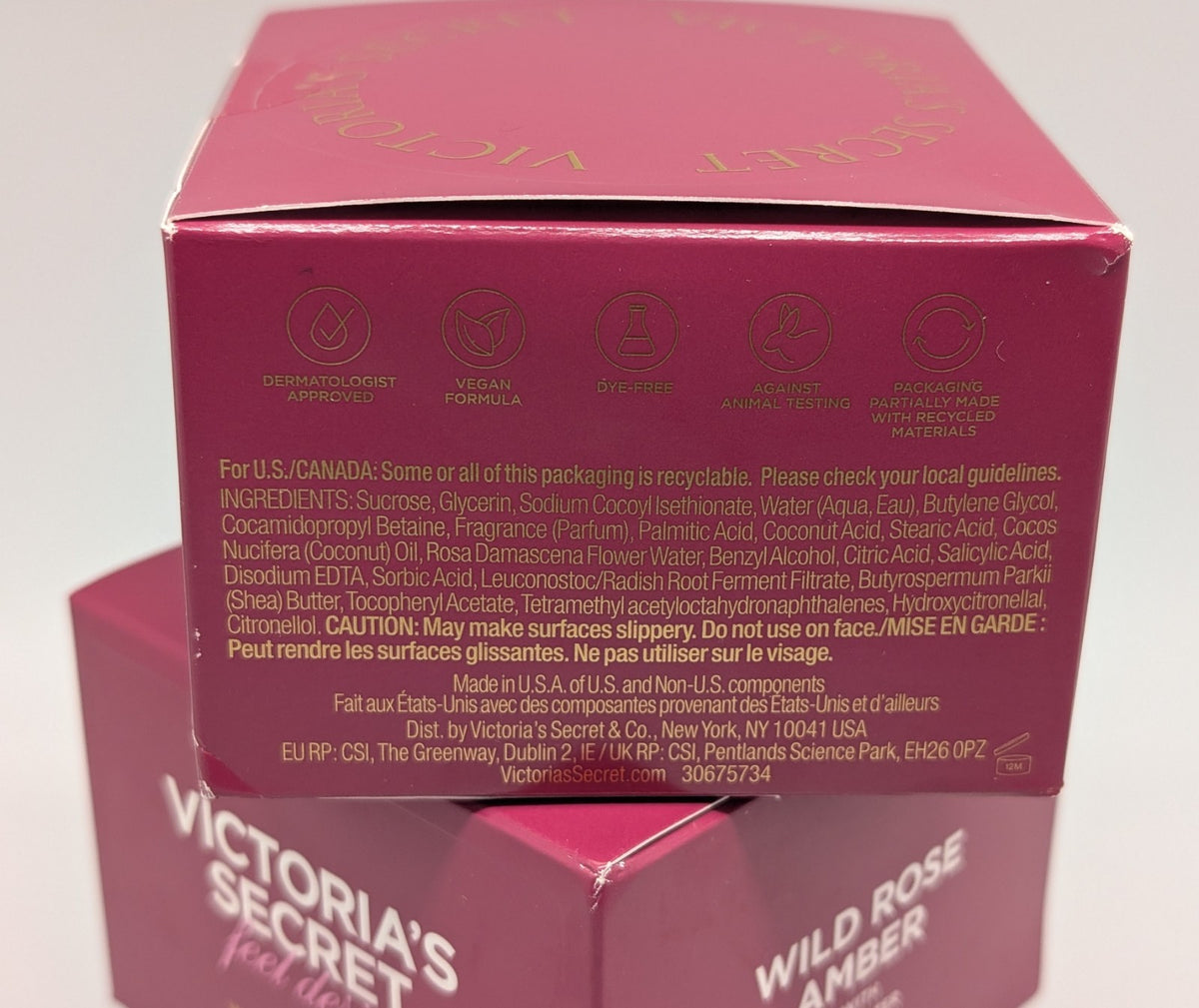 Lot of 3 Victoria's Secret Wild Rose Amber Rosewater Whipped Body