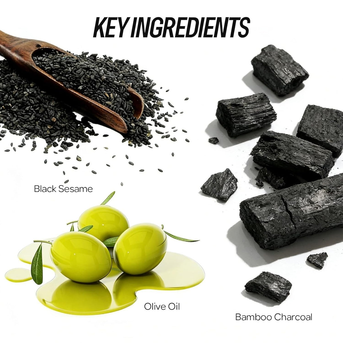 Gray Hair Reversal Shampoo Bar Set for Hair & Beard Darkening - 3 Pieces